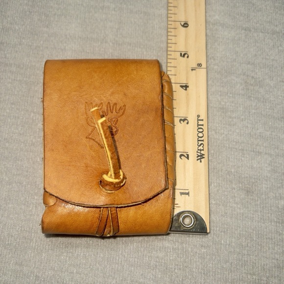 Leather Hand Tooled Ammo Pouch Deer Hunting Outdoors Utility Belt Tactical - Picture 8 of 8